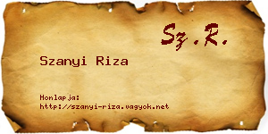Szanyi Riza névjegykártya