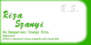 riza szanyi business card